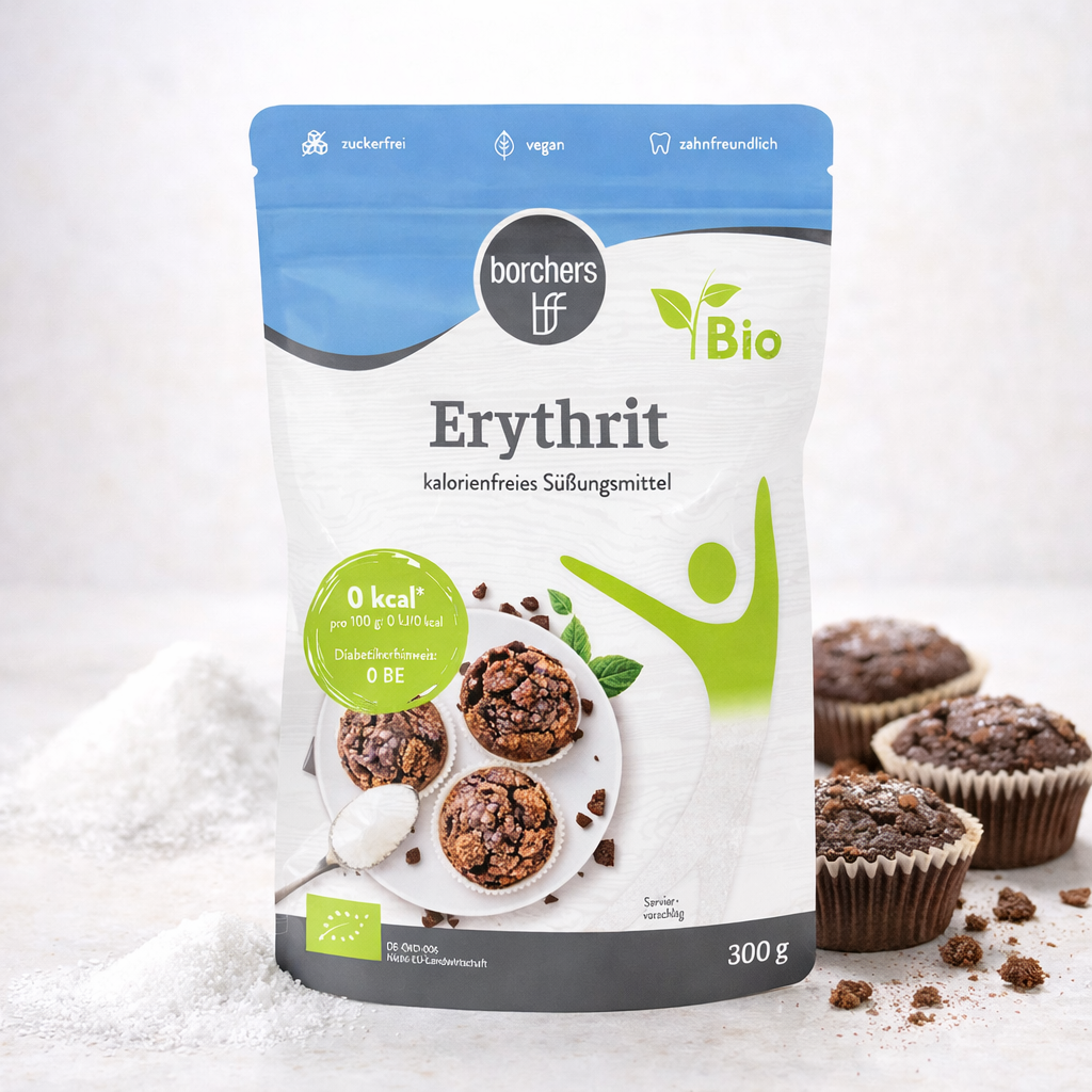 Borchers Bio Erythrit zum Backen, 300g Packung, geeignet für gesunde und zuckerreduzierte Backrezepte
