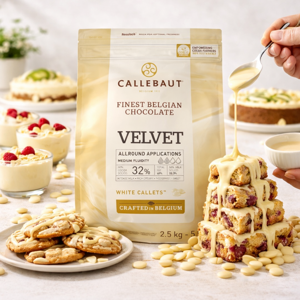 Callebaut Kuvertüre Callets VELVET weiße Schokolade 32% Kakao - 2500g