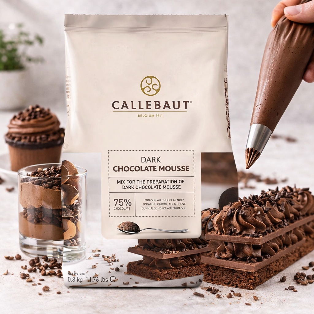 Callebaut Dark Chocolate Mousse - 75% Chocolate 800g