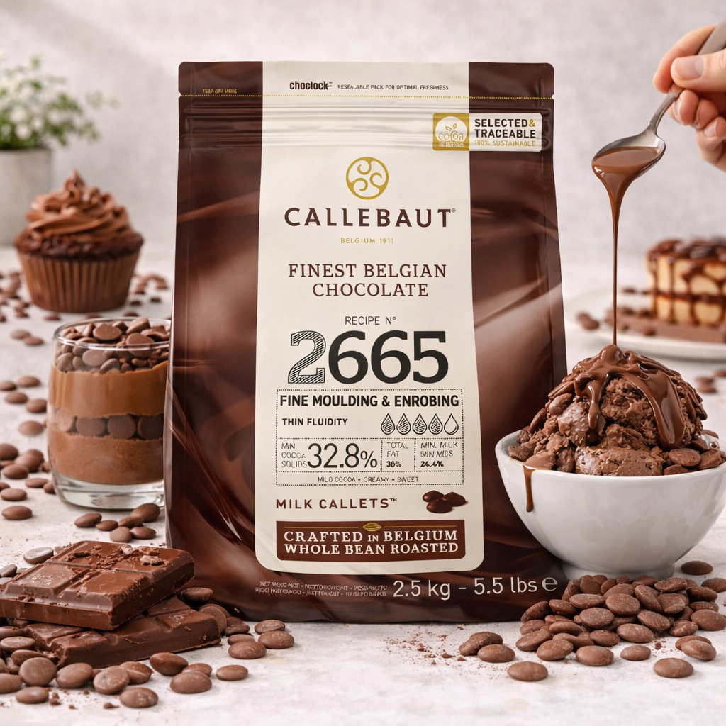 Callebaut Rezept No. 2665 Kuvertüre Callets, Vollmilchschokolade mit 32,8% Kakao, zum Backen, 2,5kg Verpackung