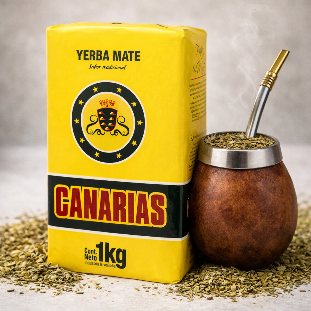 Brasilianischer Canarias Mate-Tee in 1kg Packung, grüner Tee mit traditionellem Mate-Geschmack und natürlicher Blattform