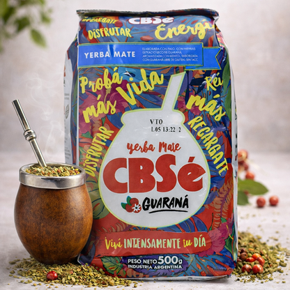 CBSé Guaraná Mate Tee aus Argentinien, 500g-Packung, frischer grüner Tee mit Guaraná-Note, naturbelassen und aromatisch.