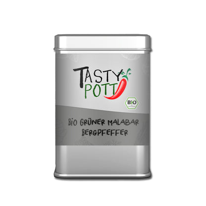 Tasty Pott Bio Grüner Pfeffer Malabar - 50g Dose