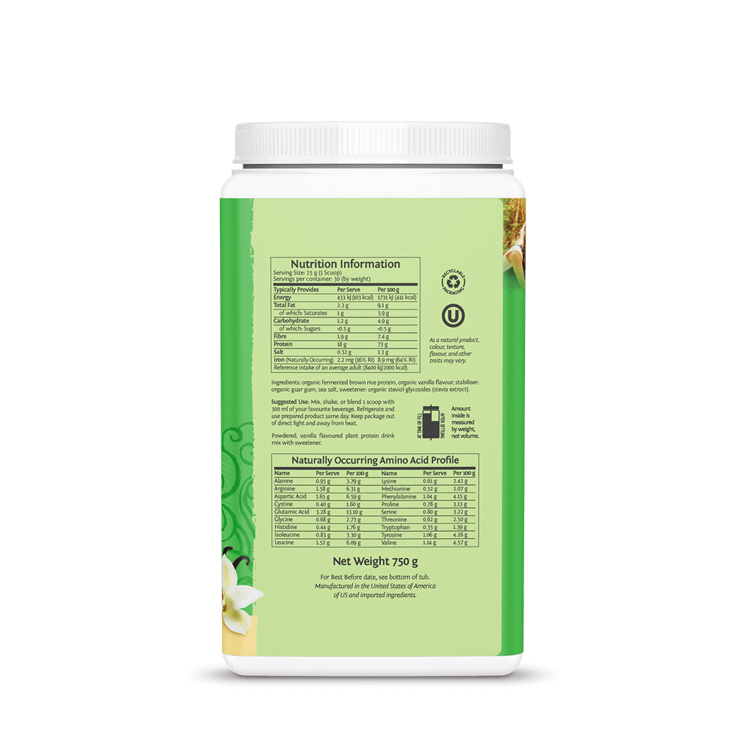 Sunwarrior natürliches Reisprotein - 750g - fit and life shop