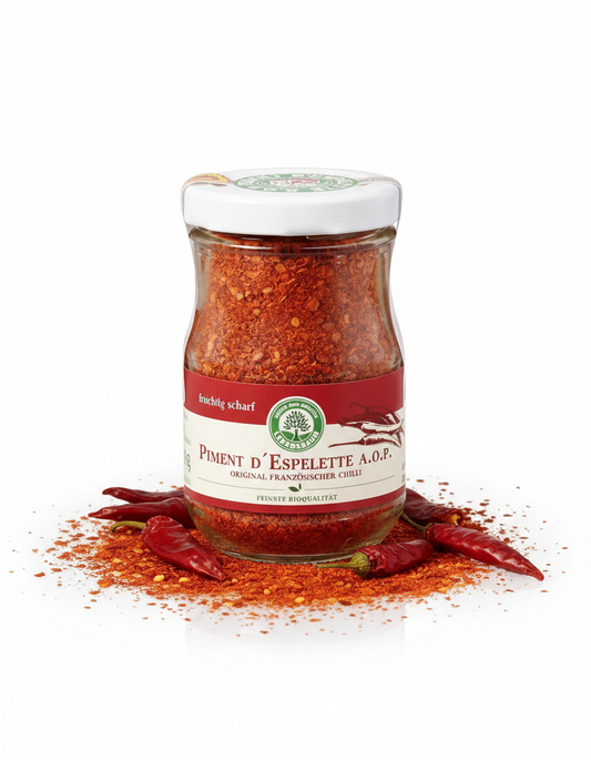 Lebensbaum Piment d'Espelette A.O.P. in einer Gewürzdose, französischer Chilli, ideal zum Würzen, ab 50 g