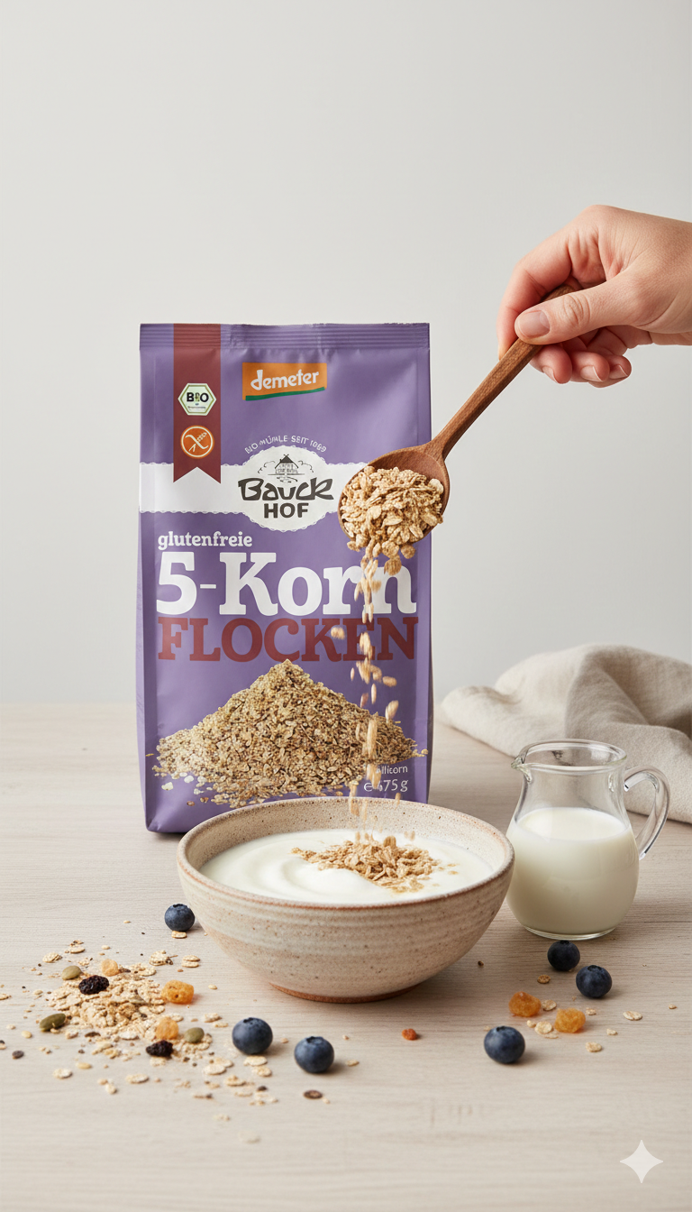 Bauck Bio 5-Korn Flocken, 475 g - fit and life shop