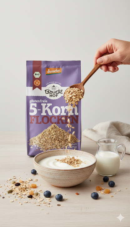 Bauck Bio 5-Korn Flocken, 475 g - fit and life shop