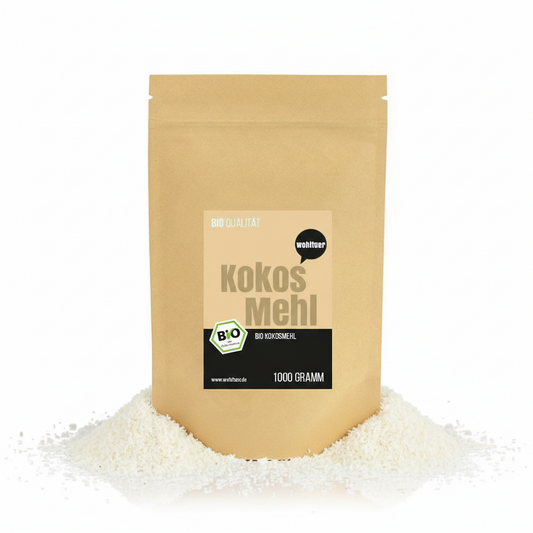 Bio Kokosmehl von Wohltuer, ideal zum Backen, in einer 1000g Packung, feines, natürliches Kokosmehl für gesunde Backrezepte