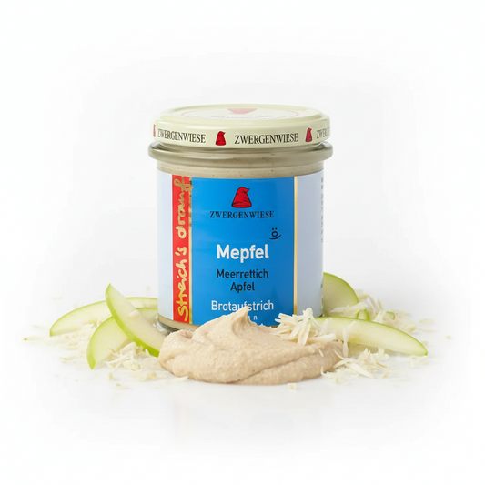 Zwergenwiese Bio Aufstrich streichs drauf Mepfel (Merrettich-Apfel) laktosefrei, 160 g - fit and life shop