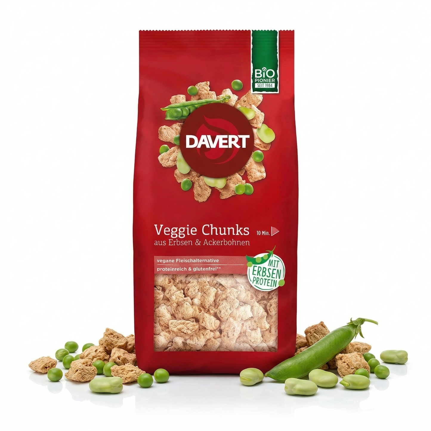 Davert Veggie Chunks mit Erbsenprotein 100g