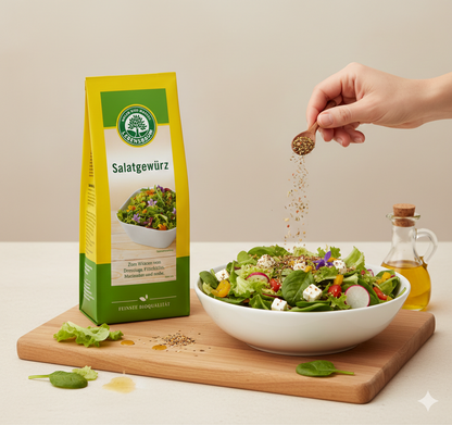 Lebensbaum Bio Salatgewürz in drei 40g Packungen, frische Kräuter und Gewürze für Salate, Naturprodukt, Gewürzsalz