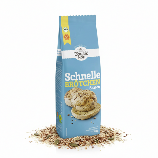 Bauckhof Schnelle Brötchen Saaten glutenfrei Bio 500g - fit and life shop