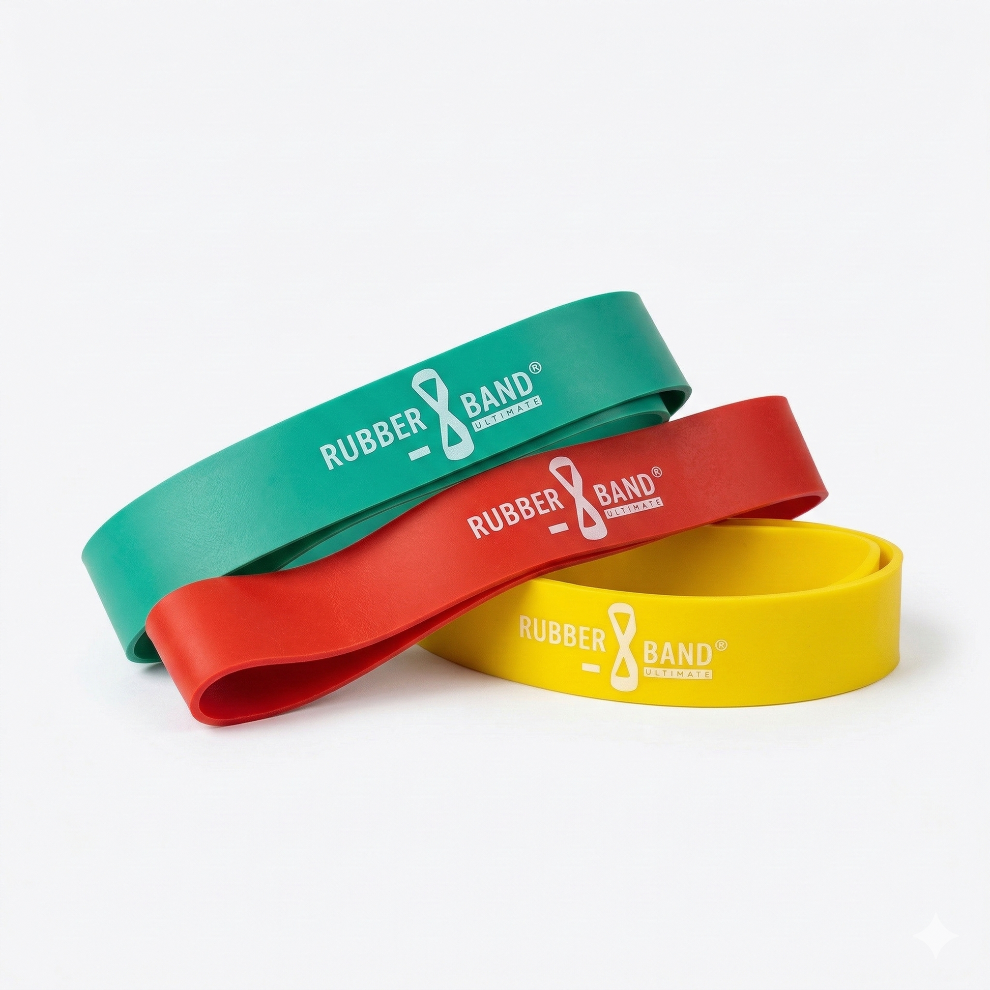 Dittmann® Gummiband Combipacks in verschiedenen Stärken, Fitnesszubehör, flexible elastische Bänder für Training und Übungen