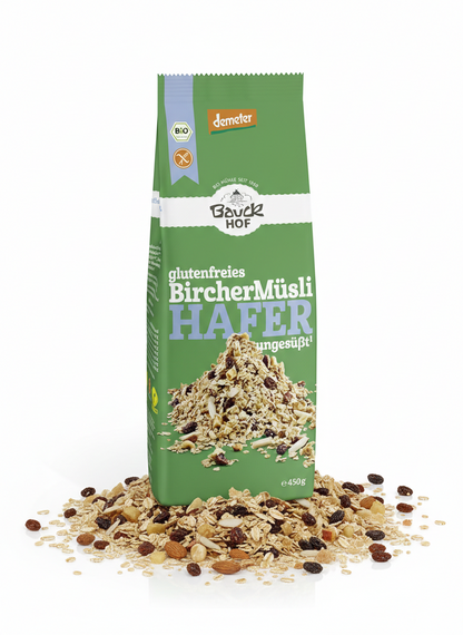 Bauckhof Bio Hafer Müsli Bircher glutenfrei Dem 450g - fit and life shop