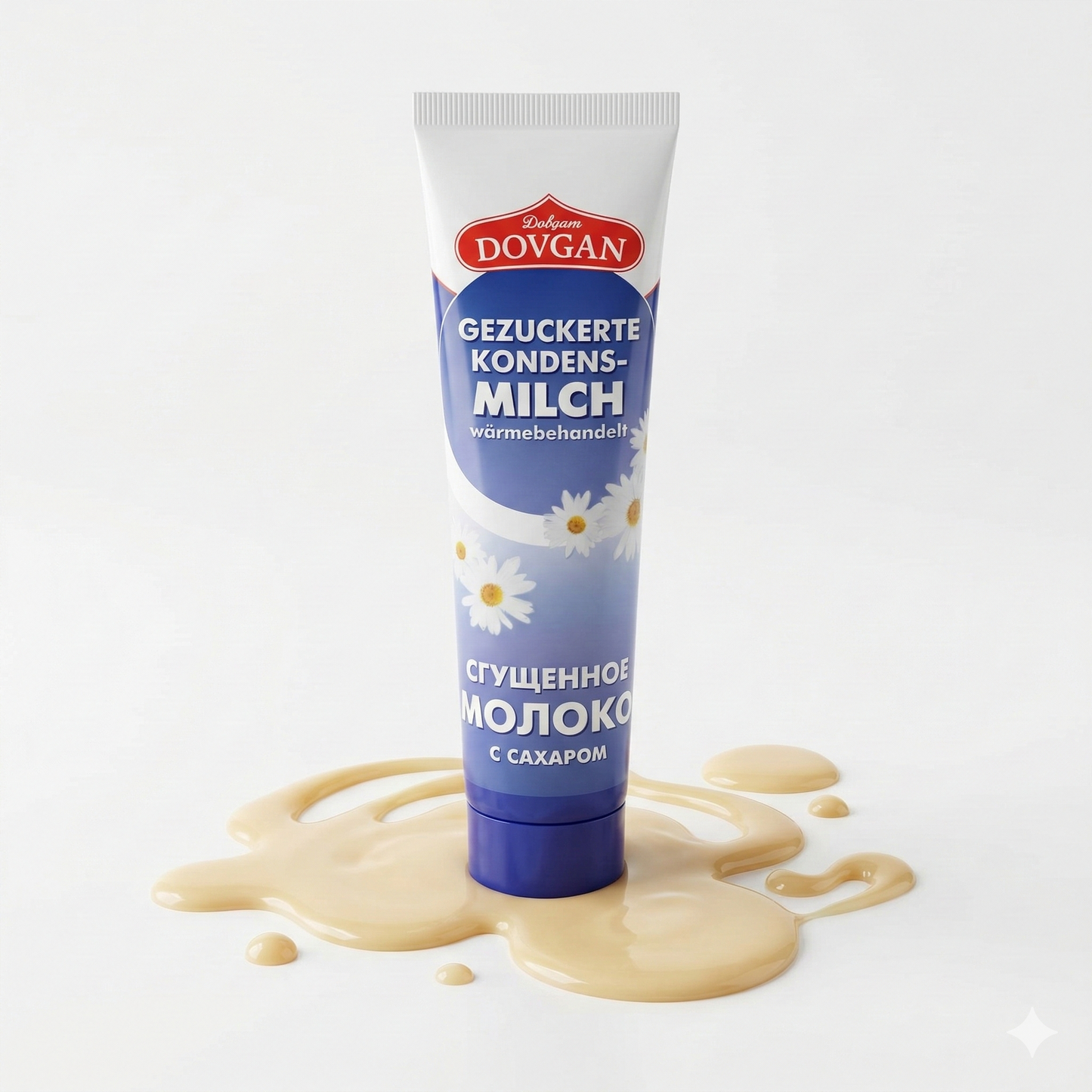 DOVGAN gezuckerte Kondensmilch in Tube für Backrezepte, 3x150g, cremige Süßung für Kuchen und Desserts