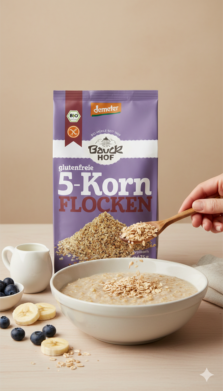 Bauck Bio 5-Korn Flocken, 475 g - fit and life shop