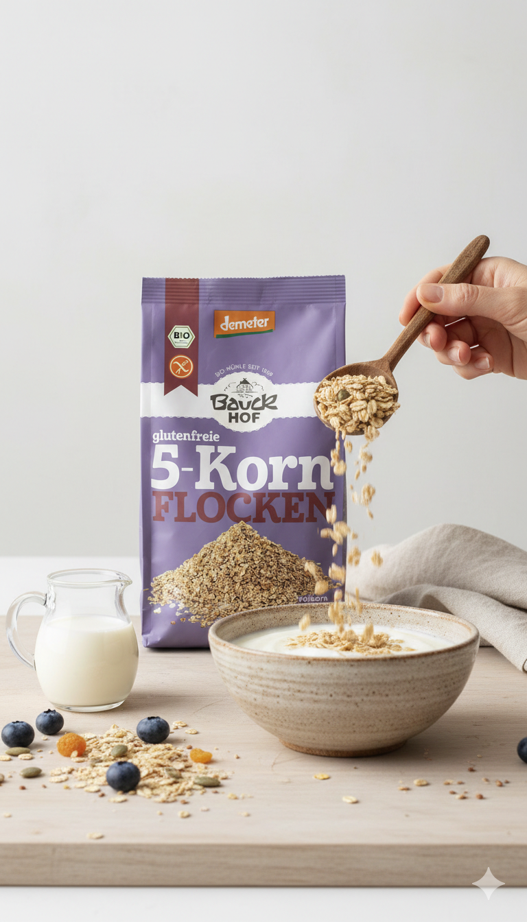 Bauck Bio 5-Korn Flocken, 475 g - fit and life shop