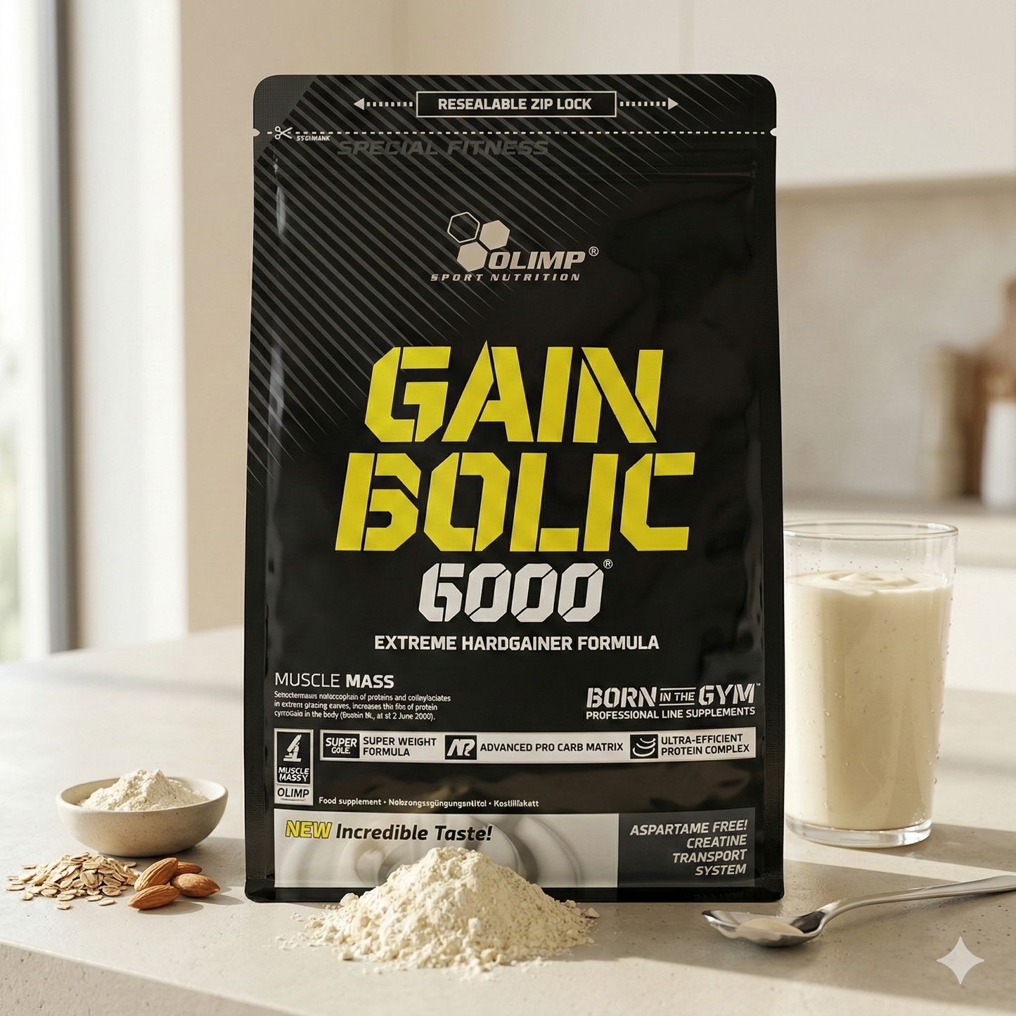 Olimp Gain Bolic 6000 Weight Gainer in 1000g, verschiedene Geschmäcker, cremiges Pulver für Muskelaufbau, in Dose