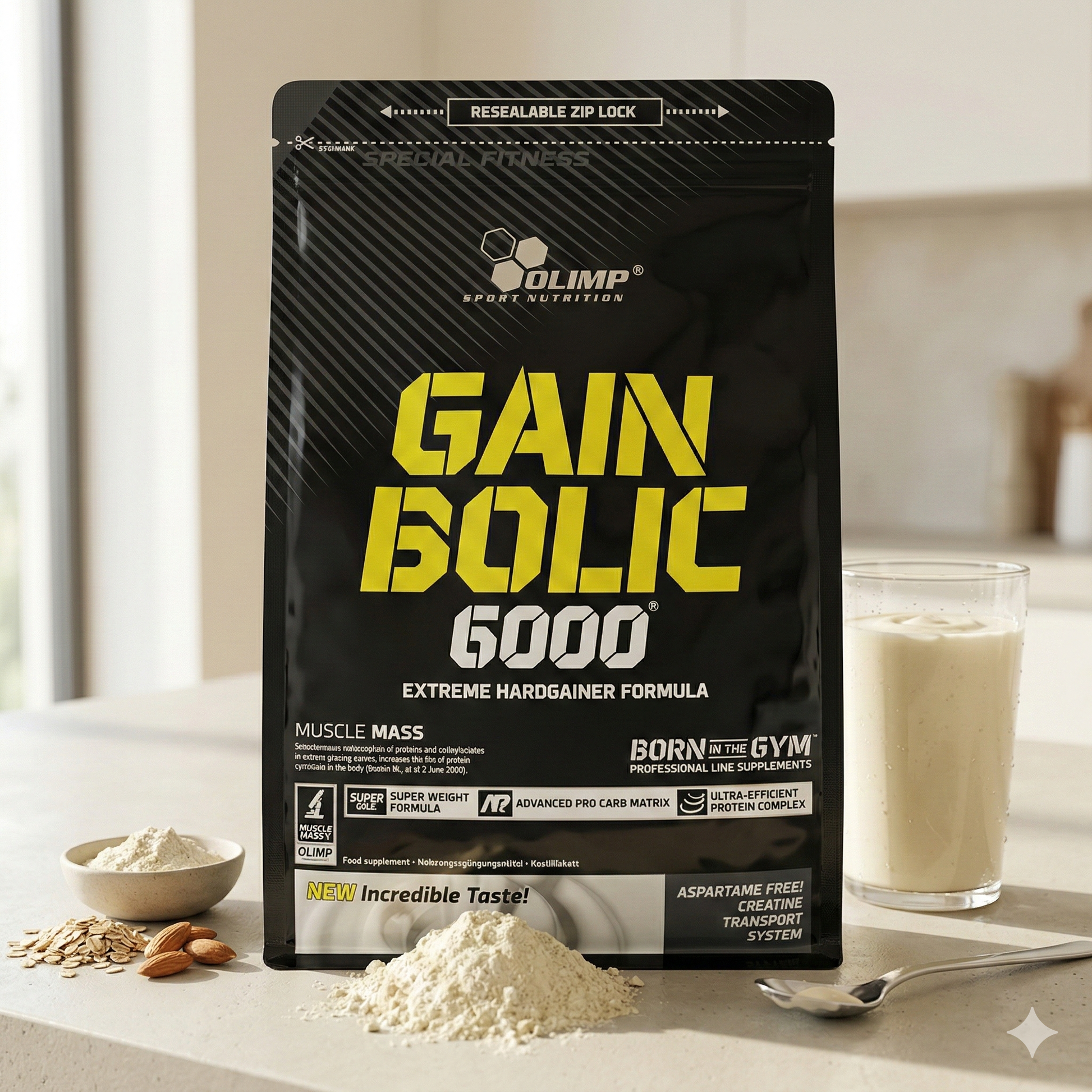 Olimp Gain Bolic 6000 Weight Gainer in 1000g, verschiedene Geschmäcker, cremiges Pulver für Muskelaufbau, in Dose