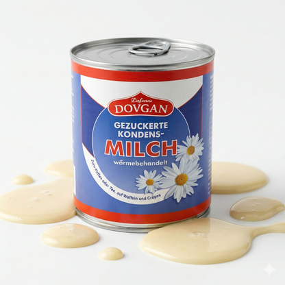 Dovgan gezuckerte Kondensmilch mit 8,5% Fett in 6x370g Dosen, ideal zum Kochen, cremige Süßmilch von Dovgan