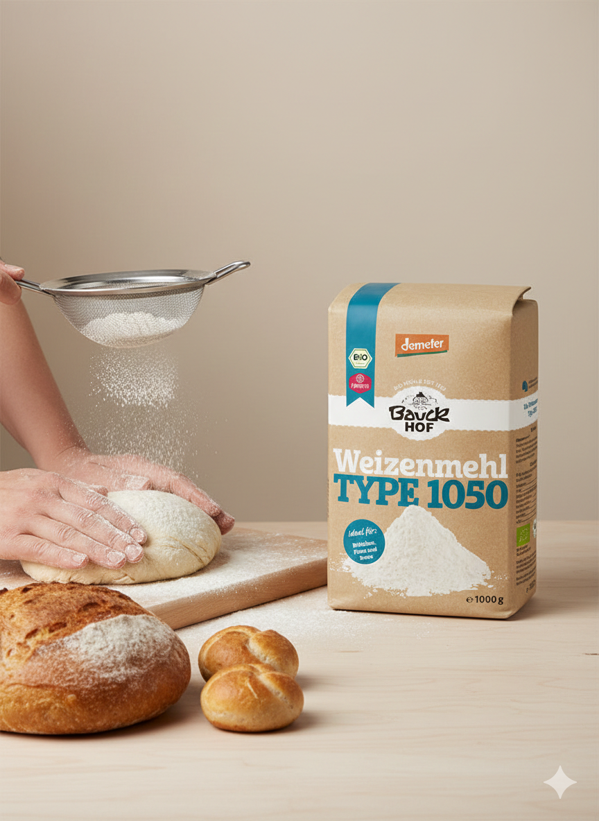 Bauckhof Bio Weizenmehl Typ 1050, 1kg - fit and life shop