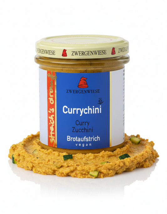 Zwergenwiese Bio Aufstrich streichs drauf Currychini (Curry-Zucchini) laktosefrei, 160 g - fit and life shop