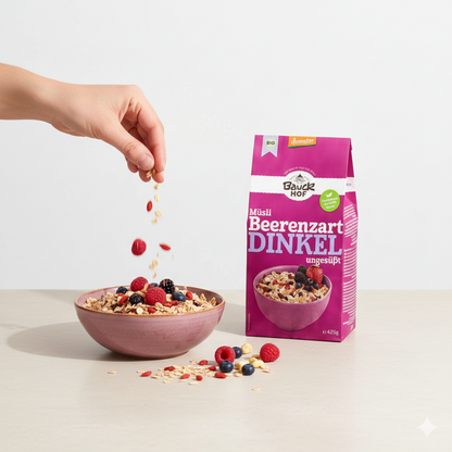 Bauckhof Bio Dinkelmüsli Beerenzart 425g - fit and life shop