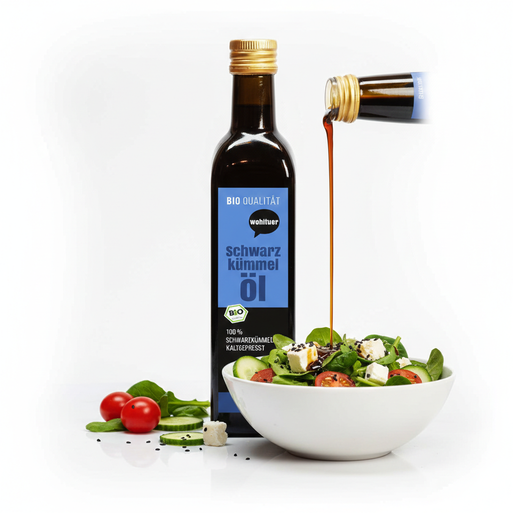 Wohltuer Bio Schwarzkümmel Öl - Kaltgepresst (250ml Flasche)