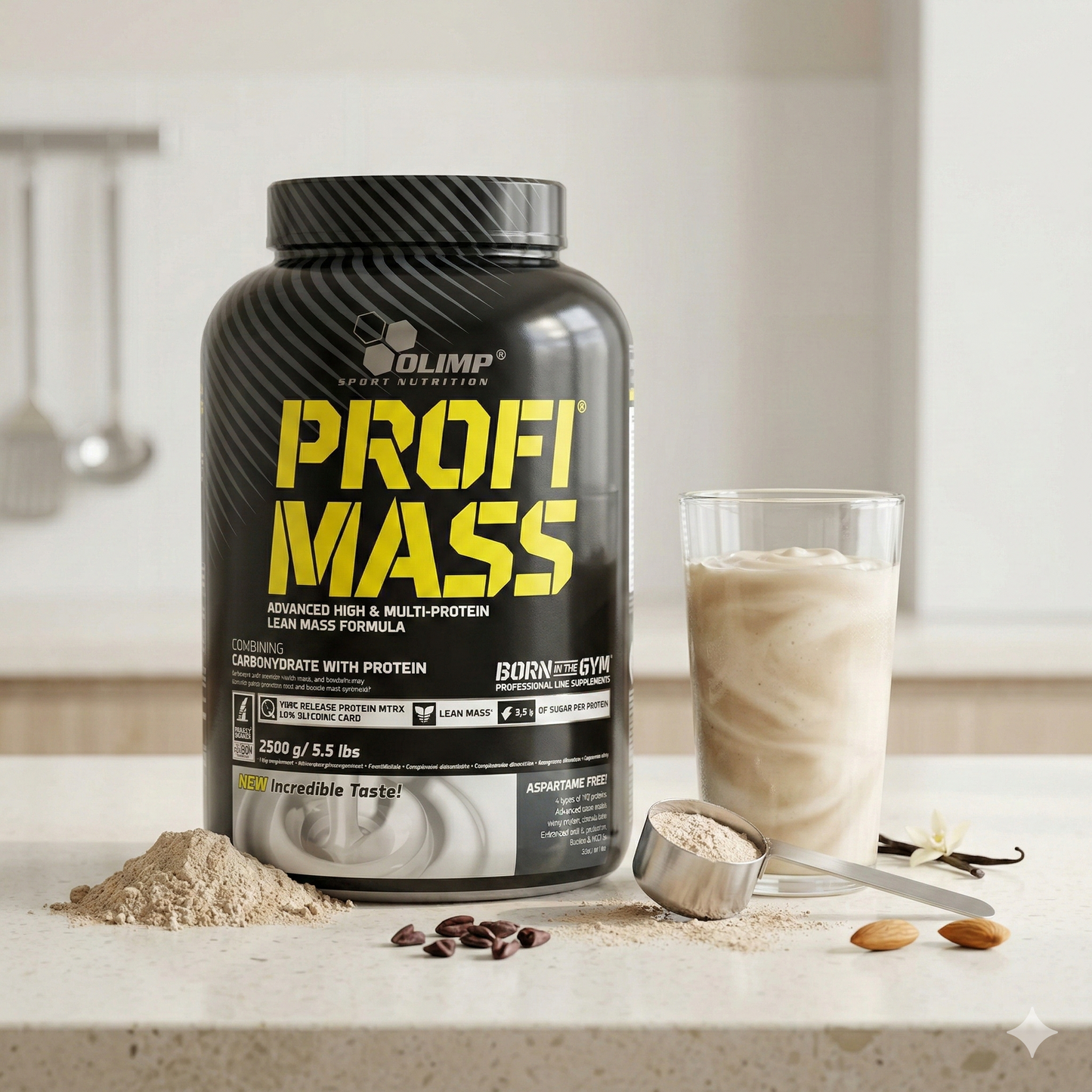 Olimp Profi Mass Weight Gainer, 2500g, verschiedene Geschmäcker, Pulver für Muskelaufbau in Dose