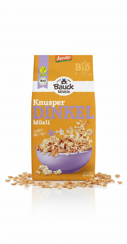 Bauckhof Dinkel Müsli, Knusperzart (1 x 425g) - fit and life shop