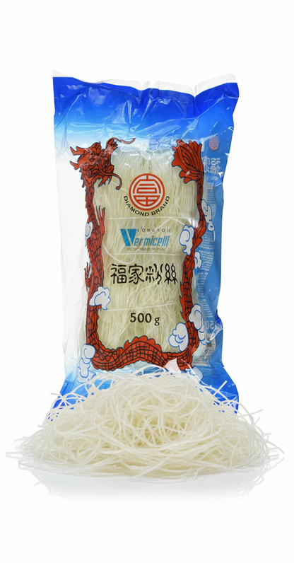 Lange Longkou Glasnudeln aus China, 10 Packungen à 250g, zum Kochen, feine transparente asiatische Nudeln