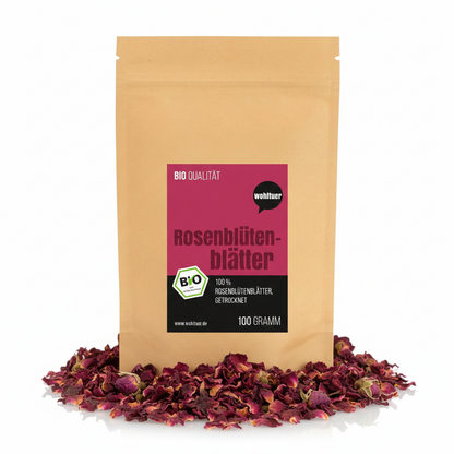 Wohltuer Bio Rosenblütenblätter Tee, Essenzen, Bädern, Küche 100g - fit and life shop