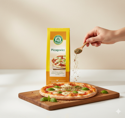 Lebensbaum Bio Pizzagewürz, 3x 30 g Gewürz-Mischung für Pizza, mit Kräutern und Gewürzen in Verpackung