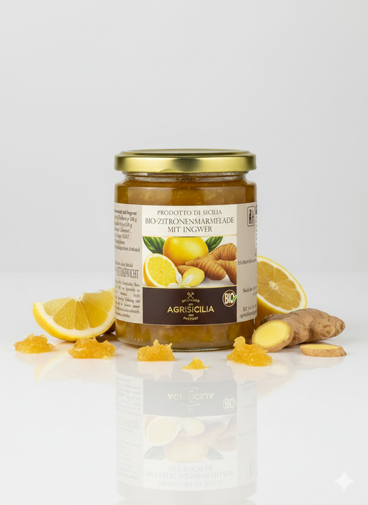 Agrisicilia Zitronen-Marmelade mit Ingwer, bio 360g - fit and life shop