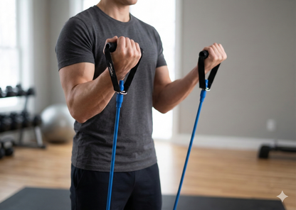 Dittmann BodyTube Gymnastikband mit Plastikgriffen, in verschiedenen Stärken, geeignet für Fitness-Übungen und Krafttraining