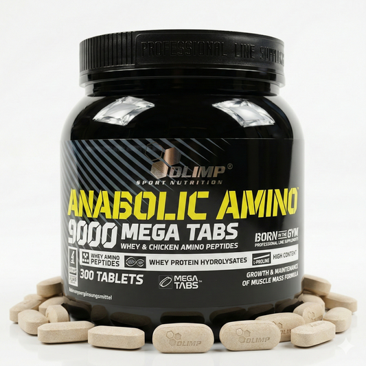 Olimp Amino 9000 Mega Kapseln, 300 Tabletten, leistungsstarke Aminosäureergänzung in praktischer Verpackung