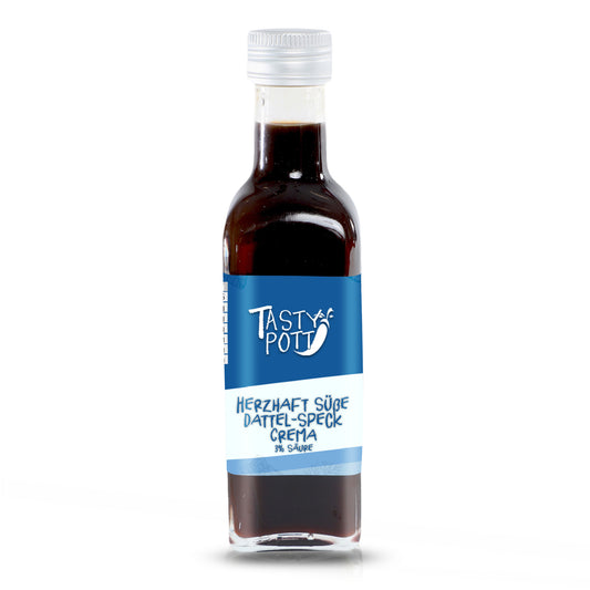 Herzhaft süße Dattel Speck Crema 100 ml Flasche von Tasty Pott