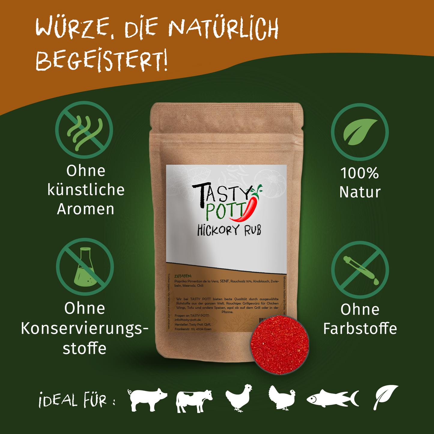 Tasty Pott Hickory Rub 70g Dose