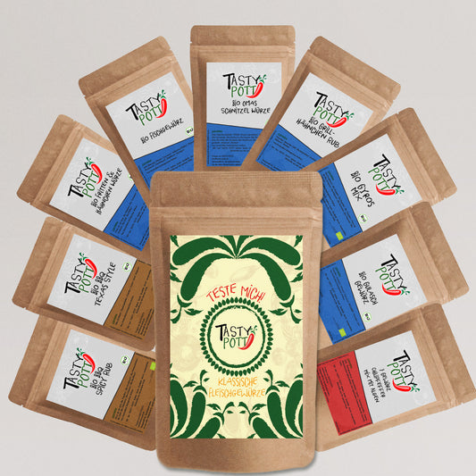 Tasty Pott Klassische Fleischgewürze Set - 9x 30g Probiergrößen