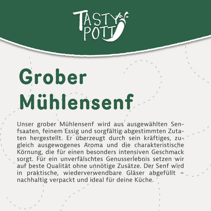Tasty Pott Senf Auswahl - verschiedene Sorten im Glas