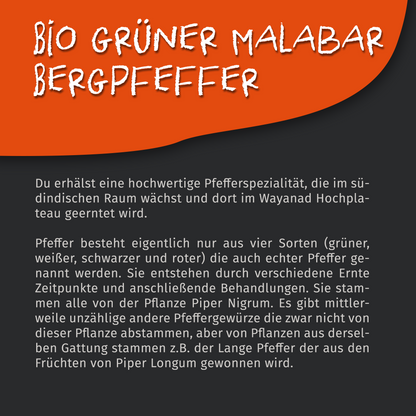Tasty Pott Bio Grüner Pfeffer Malabar - 50g Dose