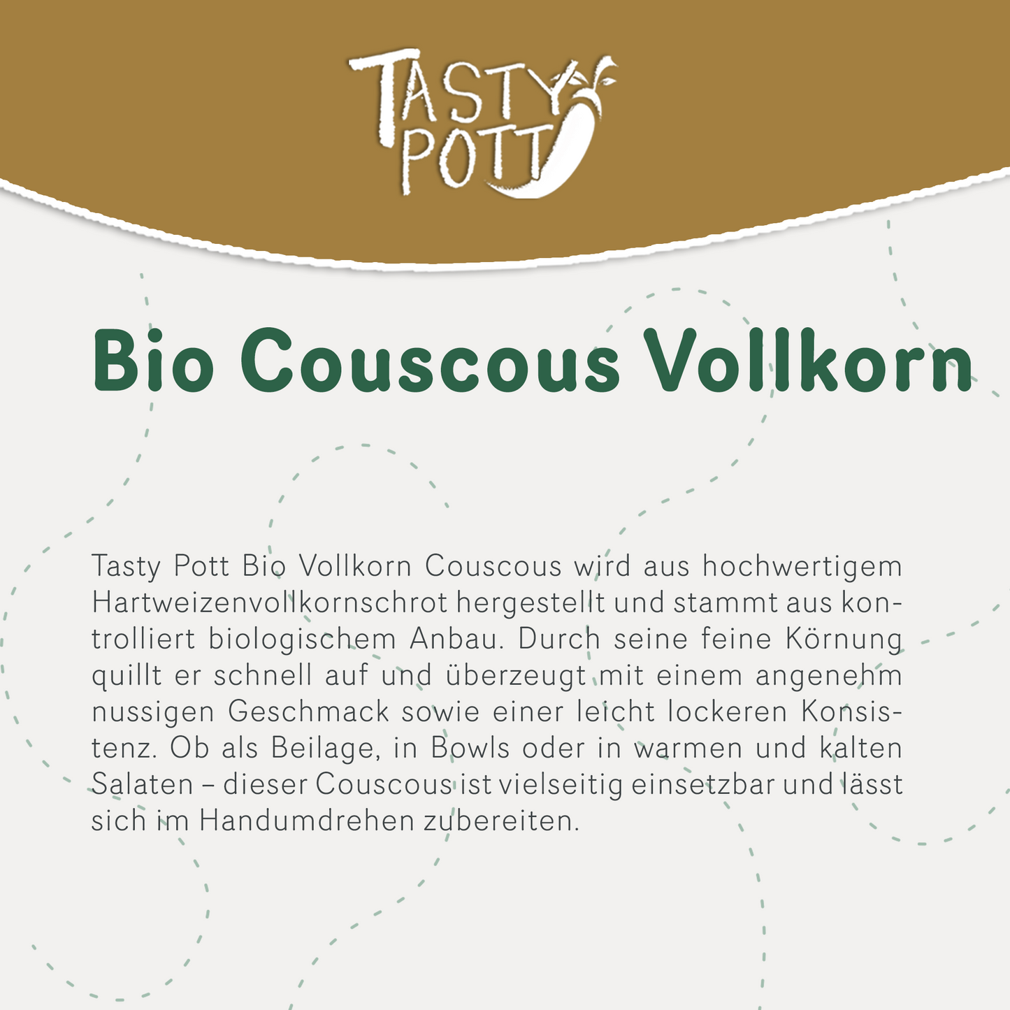 Tasty Pott Bio Vollkorn Couscous - im Beutel