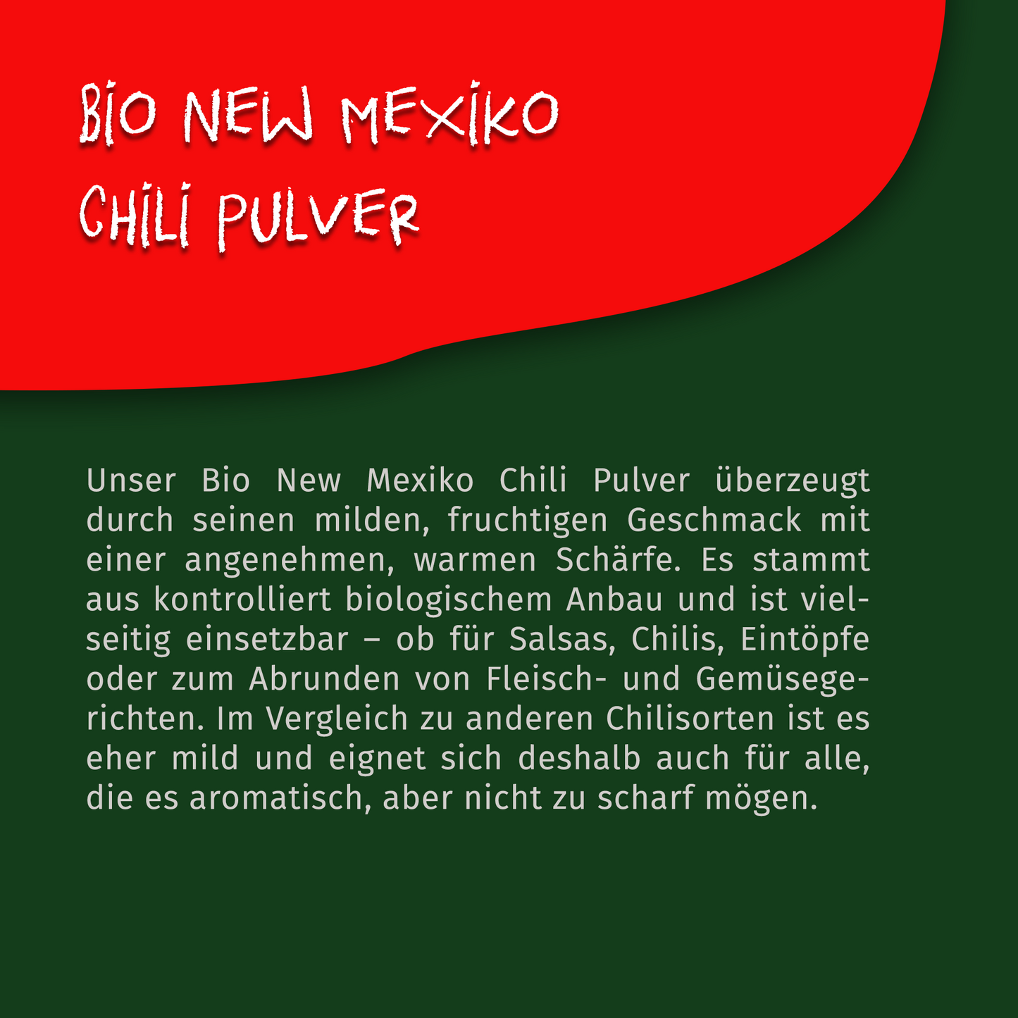 Tasty Pott Bio New Mexiko Chili Pulver - im Beutel