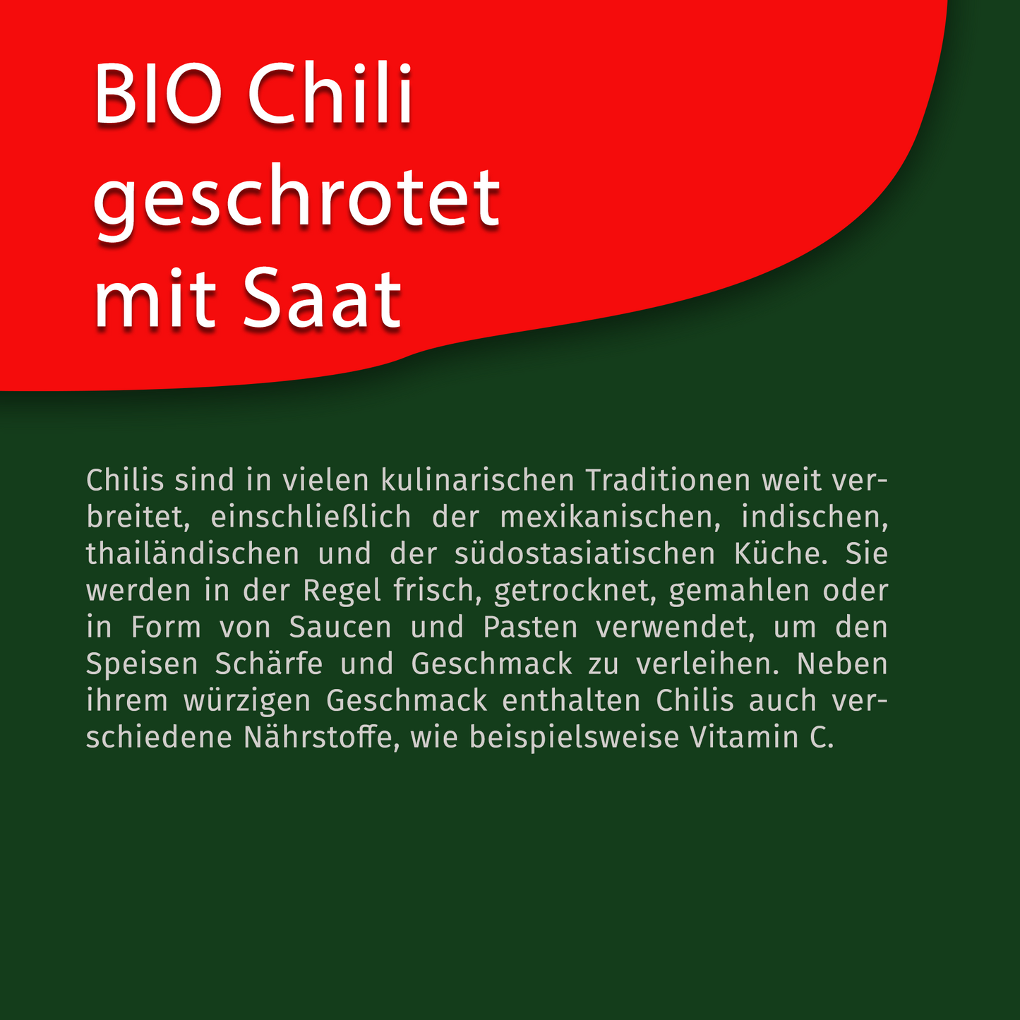 Tasty Pott Bio Chili geschrotet mit Saat - im Beutel