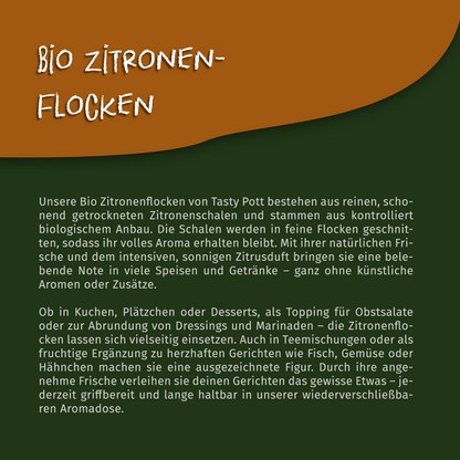 Tasty Pott Bio Zitronenschalen Flocken - 100g Dose