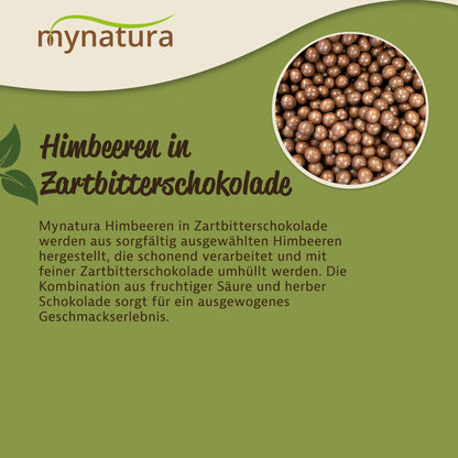 Mynatura gefriergetrocknete Himbeeren in Zartbitterschokolade – 1kg