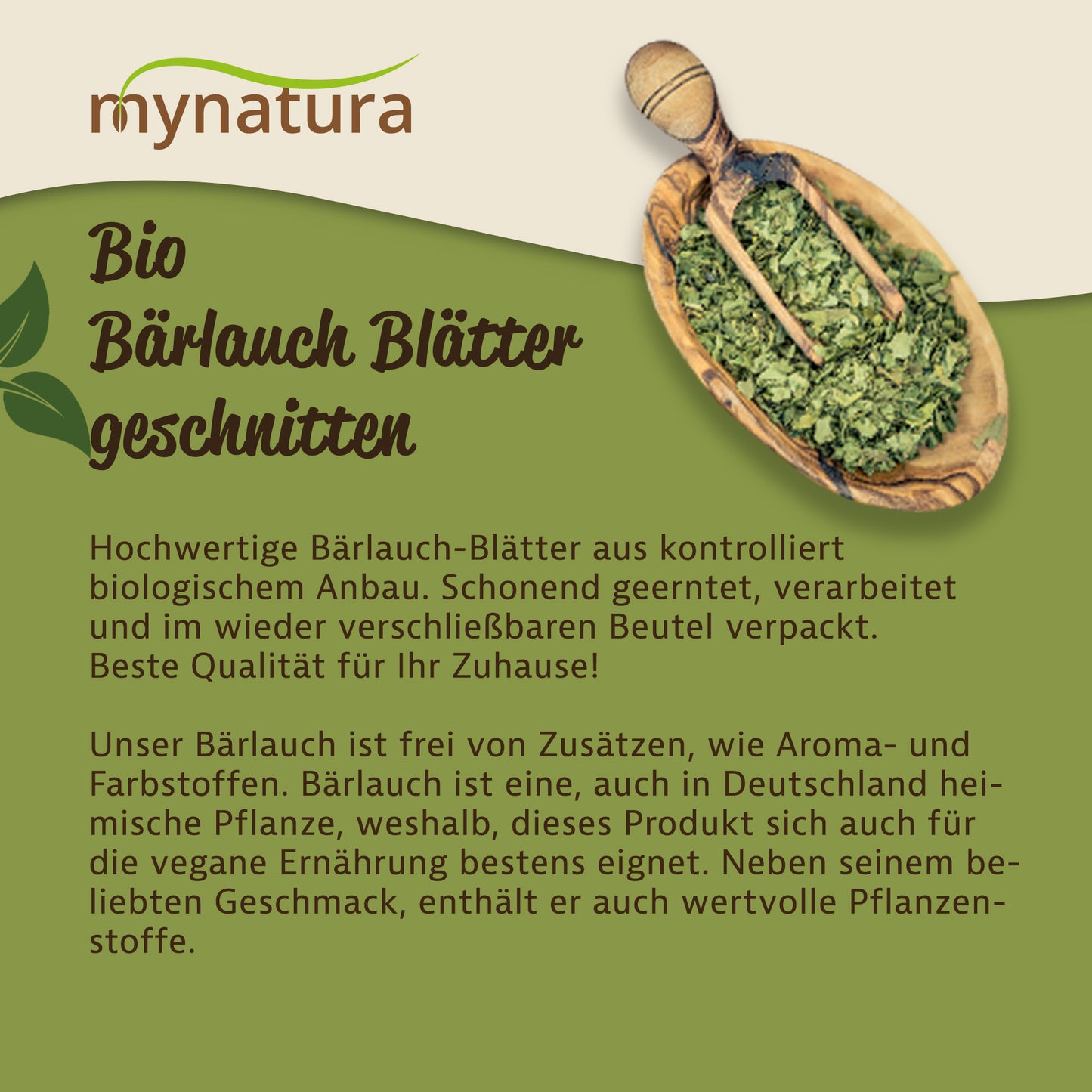 Mynatura Bio Bärlauch Blätter geschnitten in verschiedenen Größen