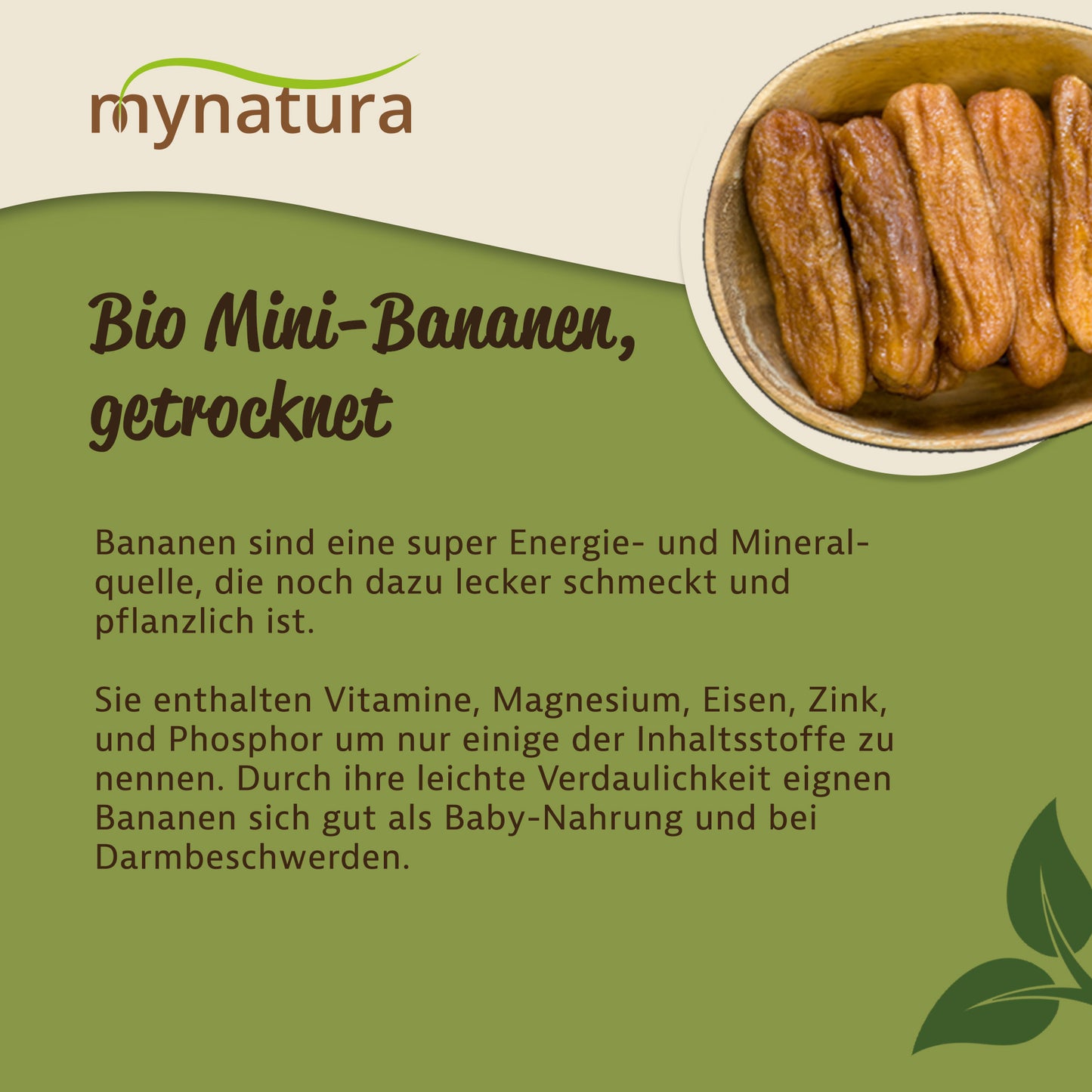 Mynatura Bio Getrocknete Mini-Bananen - (1000g)