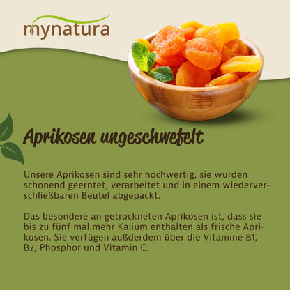 Mynatura getrocknete Aprikosen ungeschwefelt – 1kg