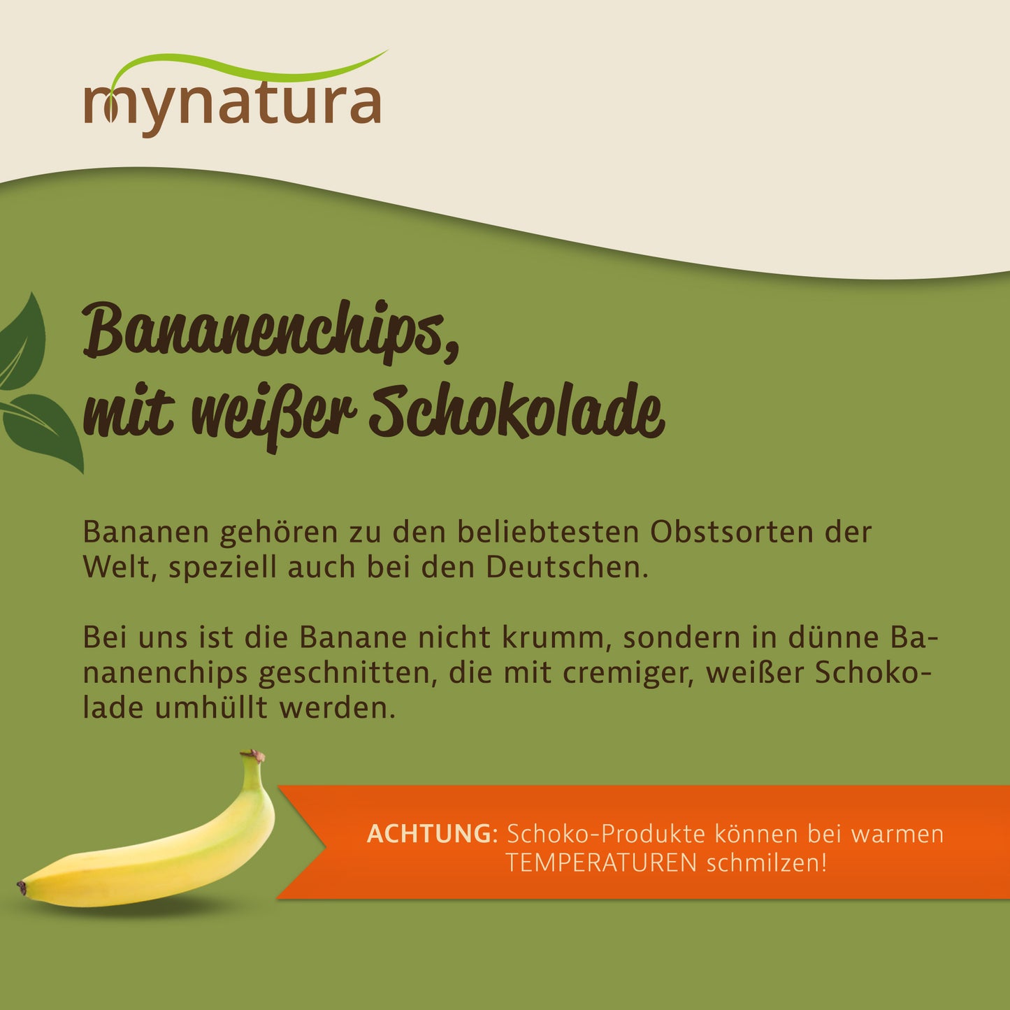 Mynatura Bio Bananenchips in weißer Schokolade – ab 1000g - fit and life shop